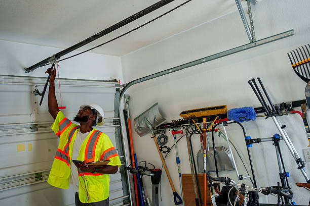 Professional Garage Door Panel Replacement technician working in Perry, GA